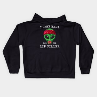 Alien with lip filler Botox Funny alien Kids Hoodie